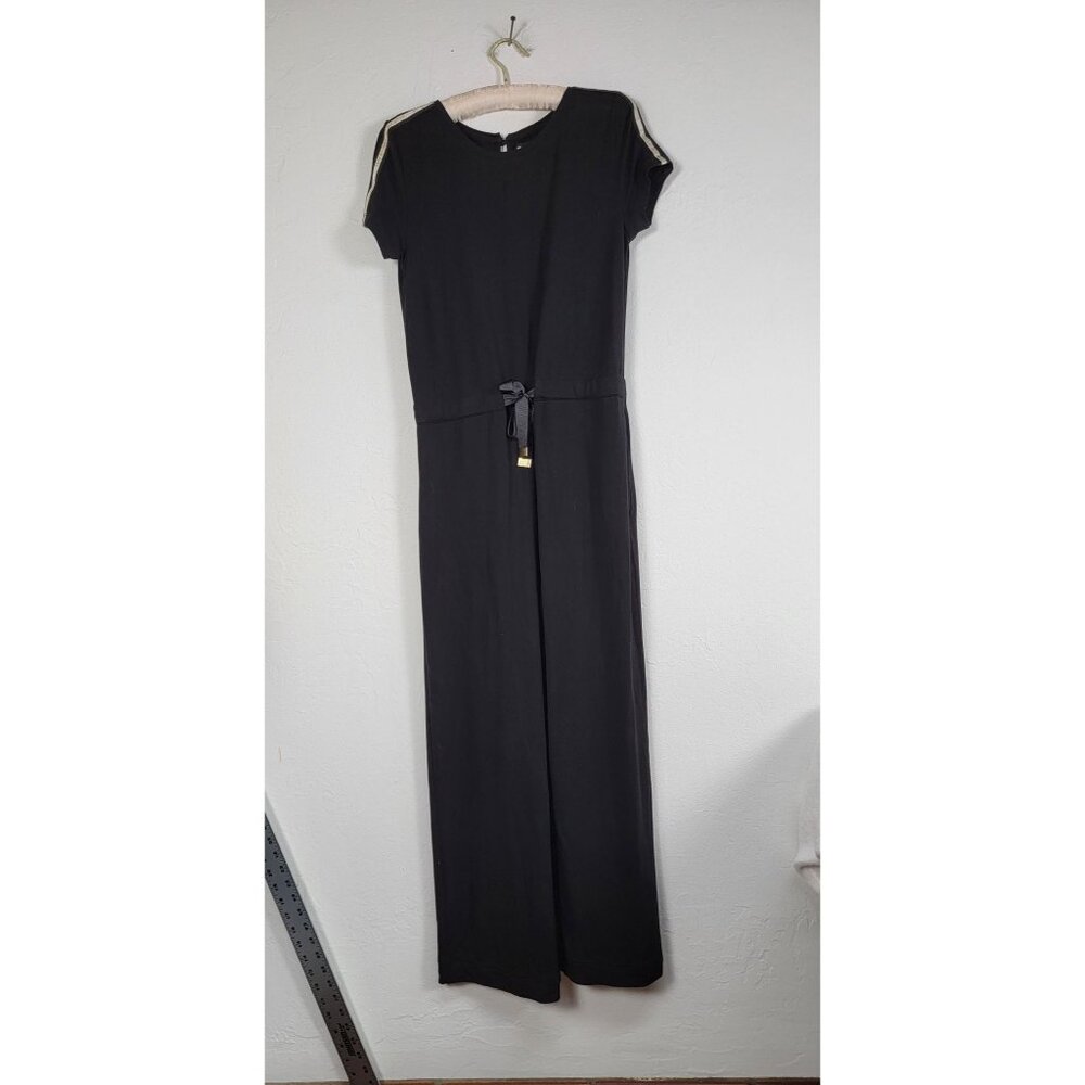 Barbour International Black Short Sleeve Tie-Waist Wide-Leg Jumpsuit Size 4